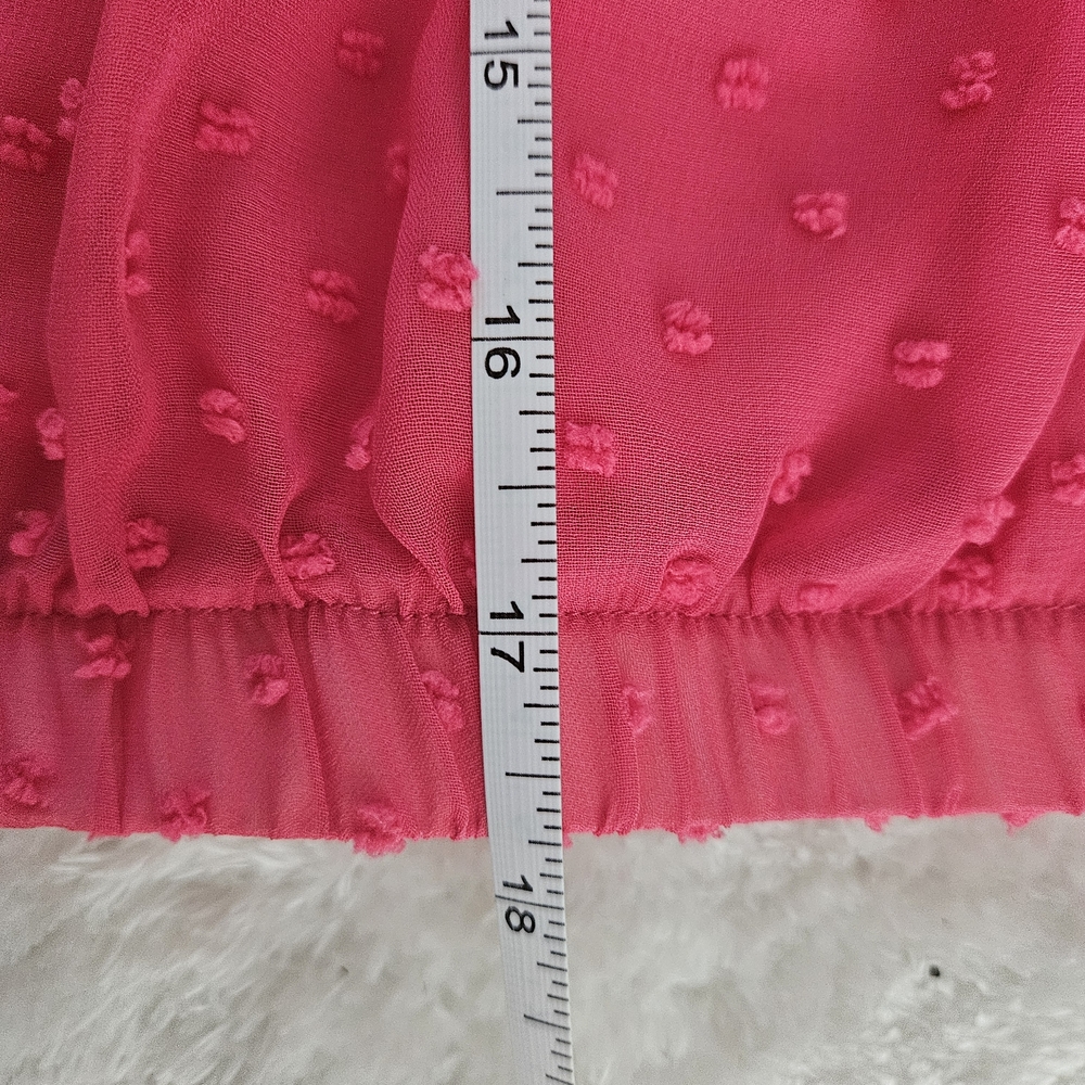 NEW Socialite Pink Sheer Blouse Size XS Feminine Romantic Cocquette Girl Summer - Picture 12 of 12